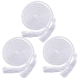 Nuome 3 Pieces Graduation Cords 2025 Honor Cord with Tassel for Graduation Students Grad Days(White)
