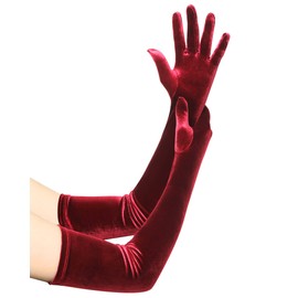 BABEYOND Long Opera Party Gloves - 1920s Flapper Gatsby Costume Accessories Velvet Tea Party Elbow Gloves