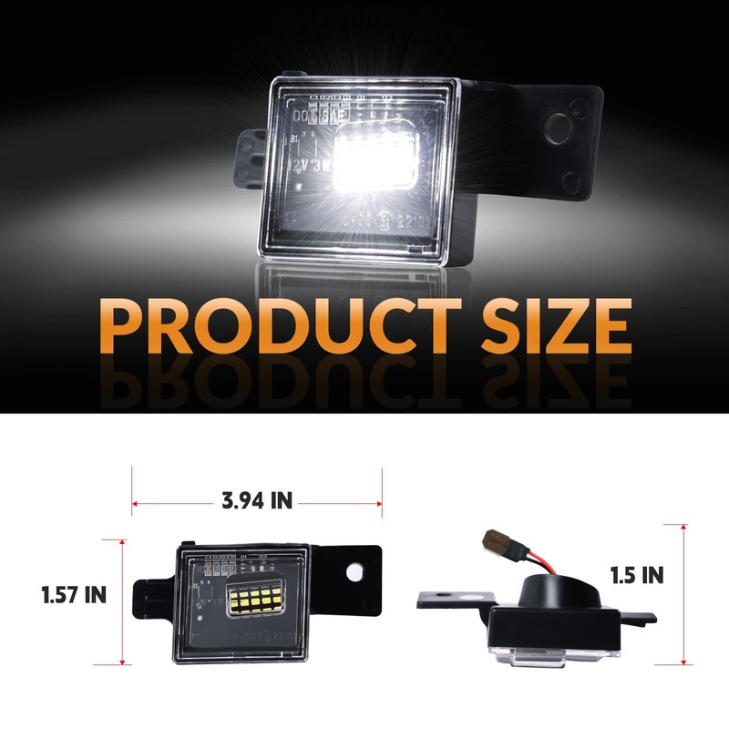 DERMOKA LED License Plate Lights For 2014-2025 Chevy Silverado GMC