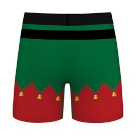 Ainuno Elf Boxer Briefs Funny Christmas Elf Costume for Men, Mens Ugly Xmas Underwear Boxers Red Green Holiday Pajama Shorts Unique Cute Elves Accessories Small Stuff Gifts