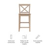 Linon Greywash Torino Rustic X Backed, Counter Height Stool