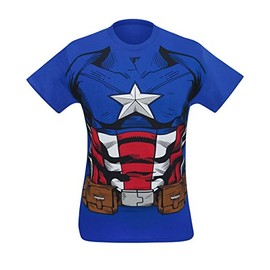 Captain America tscapsuitupcost-s Mens Captain America Suit-Up Costume T-Shirt Small