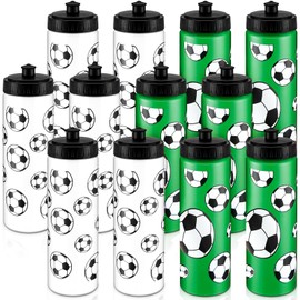 Skybooly 12 Pcs Soccer Water Bottle Bulk 20 oz Soccer Accessories Water Bottle Squeeze Water Bottles Reusable Sports Bottles for Soccer Team Gym Party Favors Gift