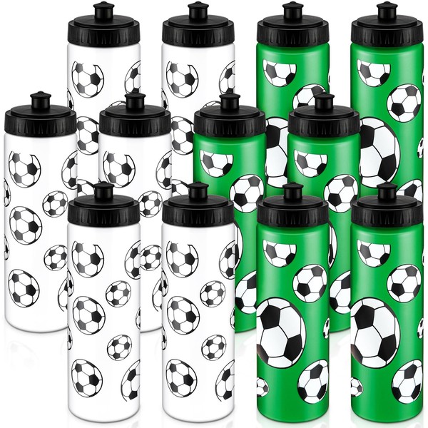Skybooly 12 Pcs Soccer Water Bottle Bulk 20 oz Soccer