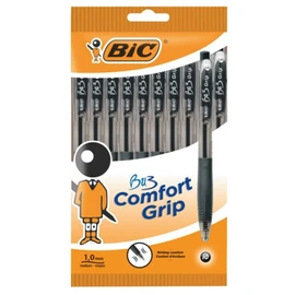 BIC BU3 Comfort Grip - Retractable Ball Pens - 10 Black