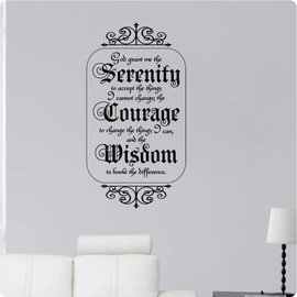 42" Serenity Prayer Framed Embellishment God Grant Me The Serenity Wall Decal Sticker Art Home Décor