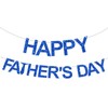 Fathers Day Decorations,Glitter Happy Fathers Day Banner,Blue Bunting Banner for