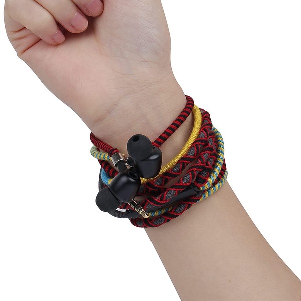 URIZONS 3.5mm Wired Earphones with Mic Adjustable Volume, Fashion Bracelet