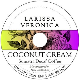 Coconut Cream Sumatra Decaf Coffee (Single Serve K-Cup Pods) (Gourmet, Naturally Flavored, Whole Coffee Beans) (12 pods, ZIN: 572222)