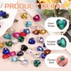 sourcing map 80Pcs Heart Rhinestones, 10mm Pointed Back Heart Glass