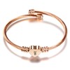 OutstandLong Initial W Letter Rose Gold Cuff Bracelet for Wife