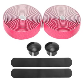 BULLSPANN 1 Pair Bicycle Handlebar Tape for Road Bike Anti-Slip Shock Absorbing Handlebar Tape Corrugated Grip Tape for MTB Length 2.16M Pink