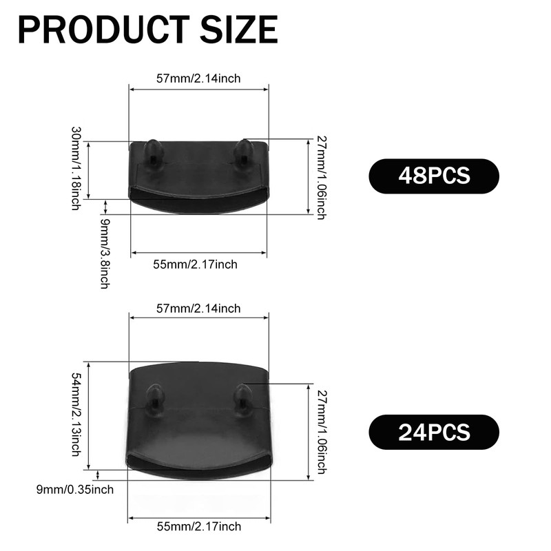 Bed Slat Holders, 72Pcs Plastic Bed Slat Caps, Side and