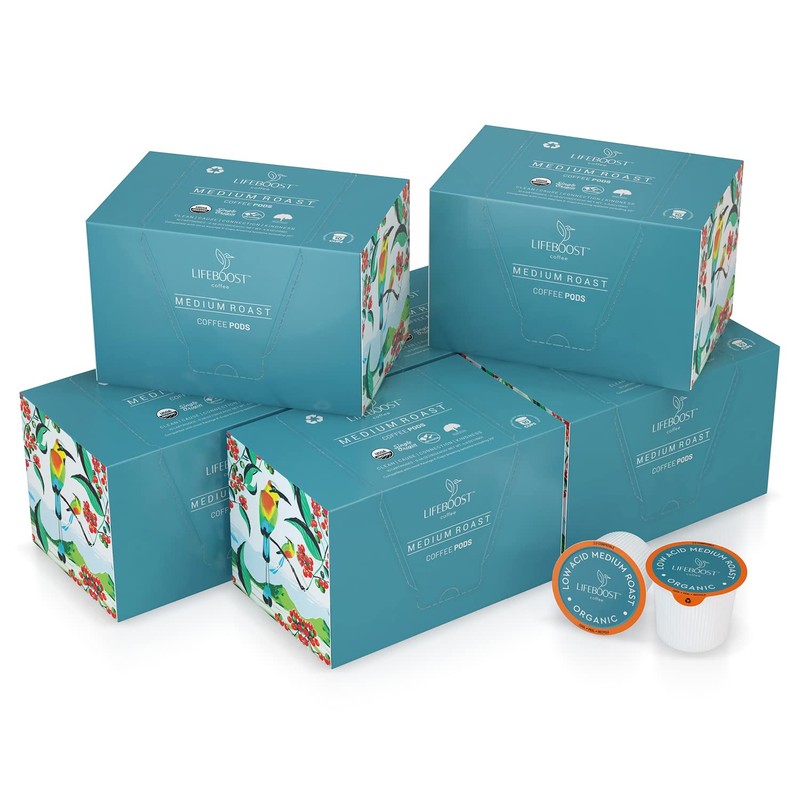 Lifeboost Medium Roast Low Acid Coffee K Cups - Single