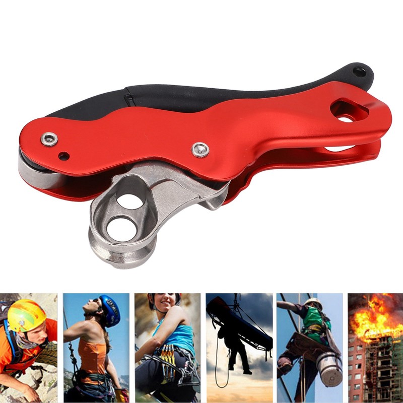 Aluminum Magnalium Alloy Self‑Braking Stop Descender for 10‑12mm Rope Climbing
