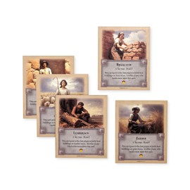 Tabletop Monthly Professions Victory Point Cards with Bricklayer, Stonemason, Farmer, Shepherd and Lumberjack, compatible with Catan's Settlers of Catan 5th Edition, Seafarers and Catan Expansions