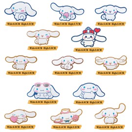 13pc/lot Cute Japanese Anime Cartoon Characters Patch - Stamping Stickers Heat Transfer Stickers Cool Badge Logo Cute cat yu Dog kulo cat Rabbit Design Stickers DIY T-Shirt,Bag,hat,Jacket (13pc)