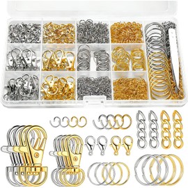 1130PCS Argollas Para Llaveros, Kit de Fabricación de Llavero，Kit Para Hacer Llaverosaros Para Llaveros，Adecuado Para la Fabricación de Joyas (plata)