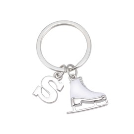 LIKGREAT Ice Skate Key Ring, Figure Skating Key Ring, Initial Skating Charm Keyring, Winter Christmas Decoration, Gifts for Women, Girls, s
