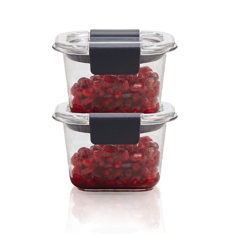 Rubbermaid Brilliance Food Storage Container, Mini, 0.5 Cup, Clear, 2
