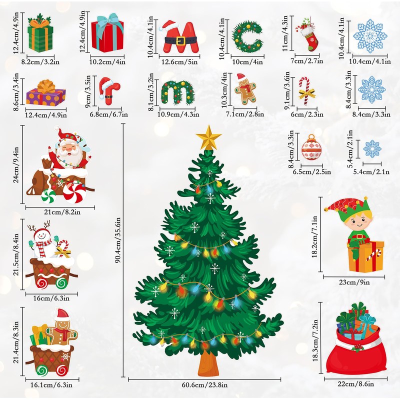 Konsait Christmas Bulletin Board Decorations, 56Pcs Christmas Classroom Bulletin Board