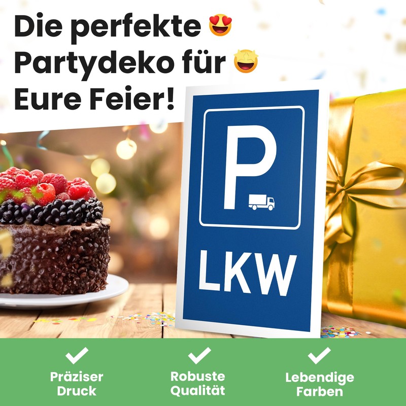 DankeDir! Parking Truck - 30 x 20 cm Plastic Sign