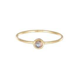 Elli Women's Solitaire Ring Simple with Labradorite in 375 Yellow Gold, Labradorite
