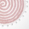 HOMESCAPES Cotton Blend Spiral Bath Mat Blush Pink Super Absorbent