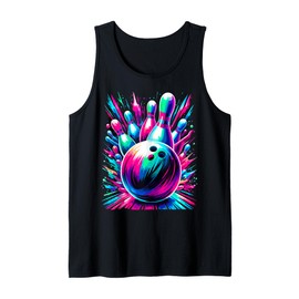 Colorful Bowling Cute Colorsplash Ball Tank Top