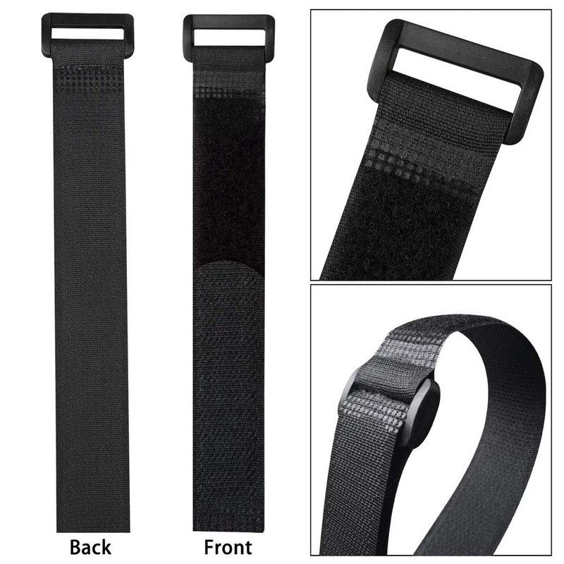 Aiqeer Pack of 30 20 cm Black Velcro Cable Ties