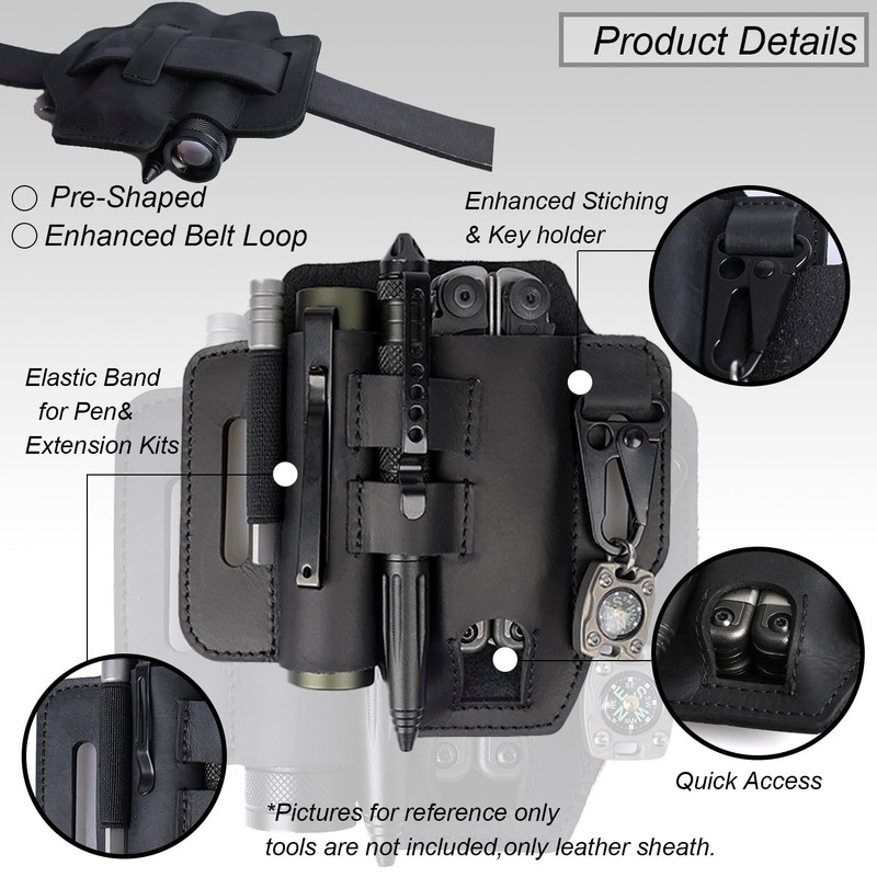 Topstache Multitool Sheath for Belt - EDC Belt Organizer -