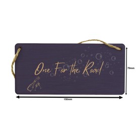Unique Plywood Hanging Sign | Idea for Home Decor | Funny Novelty Bar Sign | Elegant Design - One for the Road | Fun Drinking Idea for Dad, Mum, Couples | (smlsgn-ds23-oneforthe)