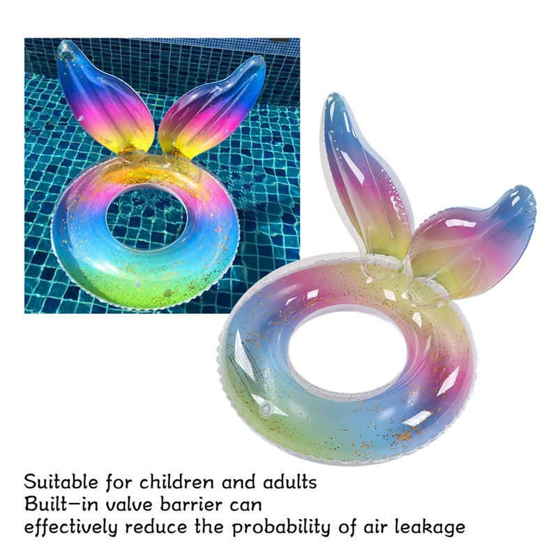 Swimming Ring Sparkling Sequins Rainbow Gradient Wings Swimming Ring Summer