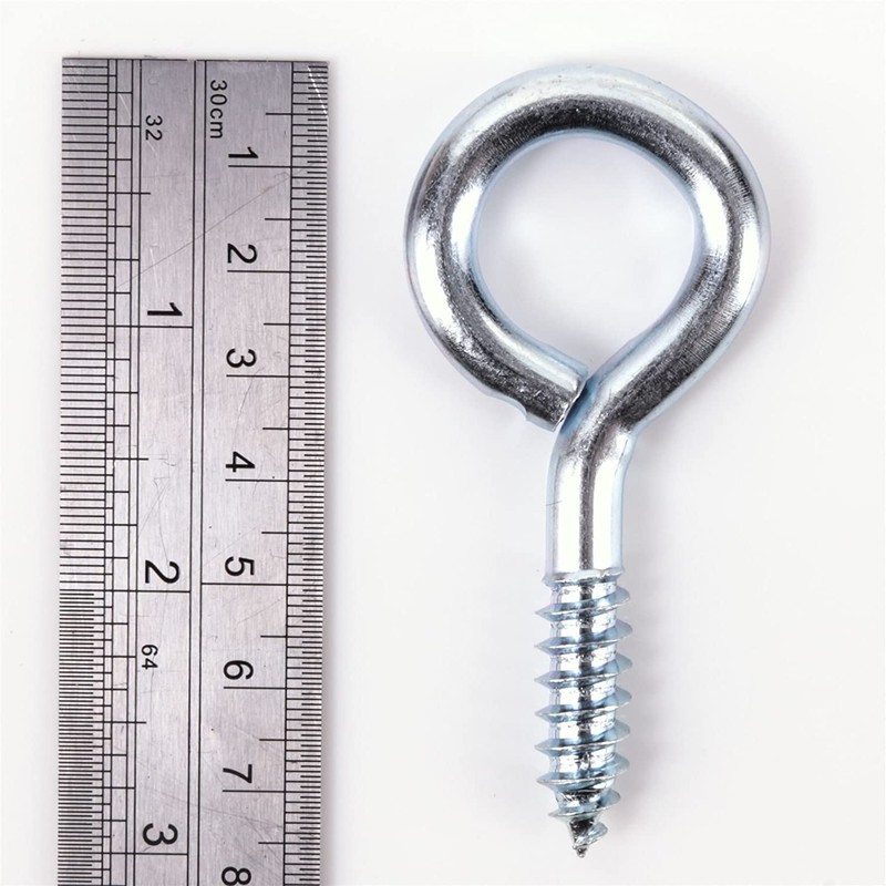 Large Screw in Eye Bolt Hooks 75mm Zinc Plated Eye
