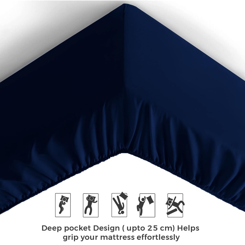 Aspire Homeware King Size Fitted Sheets - 25 cm Deep