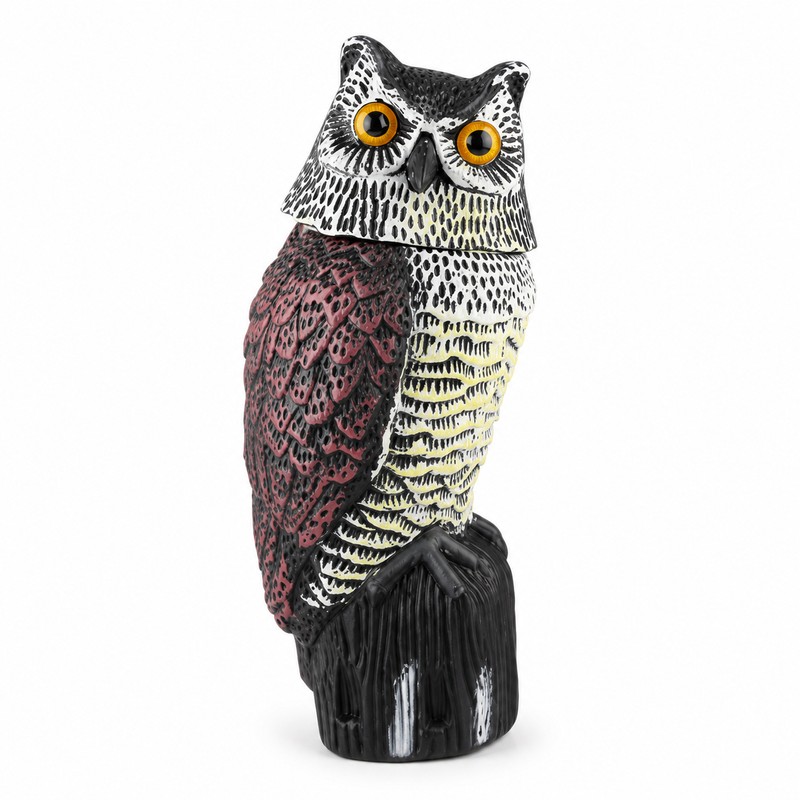 Fake Owl Decoy for Garden Yard Outdoor - Rotating Head