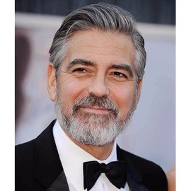 Lishy Men’s Toupee Soft Thin Skin 0.06mm PU 10x8inch Hair Replacement for Men's Hairpiece 100% European Human Hair Pieces for Man 1B Black Color Mixed 50% Grey Hair