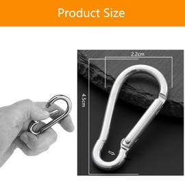 Carabiner Clip, 4 Pcs Aluminum Alloy Carabiner Clip, Silvery Carabiner Snap Hook for Hiking, Camping, Fishing, Traveling, Keychains, Keyring (Not for Climbing)