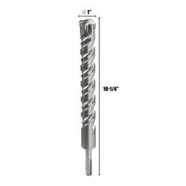 CSOOM SDS Plus Rotary Hammer Drill Bit 1"x10.24", Professional Concrete Drill Bit for Concrete, Brick, Stone and Cement Walls