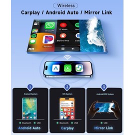 Slakerbe Android 14 Car Radio Compatible with Chevy Silverado Tahoe GMC Sierra Yukon 2007-2014, 4G+64G 10" Touch Screen Car Stereo with Wireless Carplay Android Auto GPS WiFi Mic Backup Camera