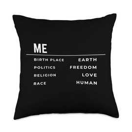 Globe World Designs Human Race Love Earth Freedom Politics Throw Pillow, 18x18, Multicolor