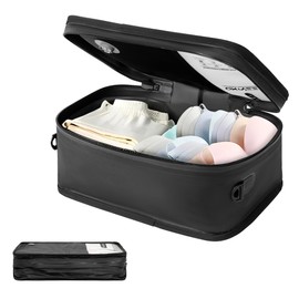 ONTYZZ Travel Vacuum Compression Bags 12 inch Space Saver Bags Vacuum Travel Case with IP67 Waterproof Zipper for Socks, Underwear, One Bag Black