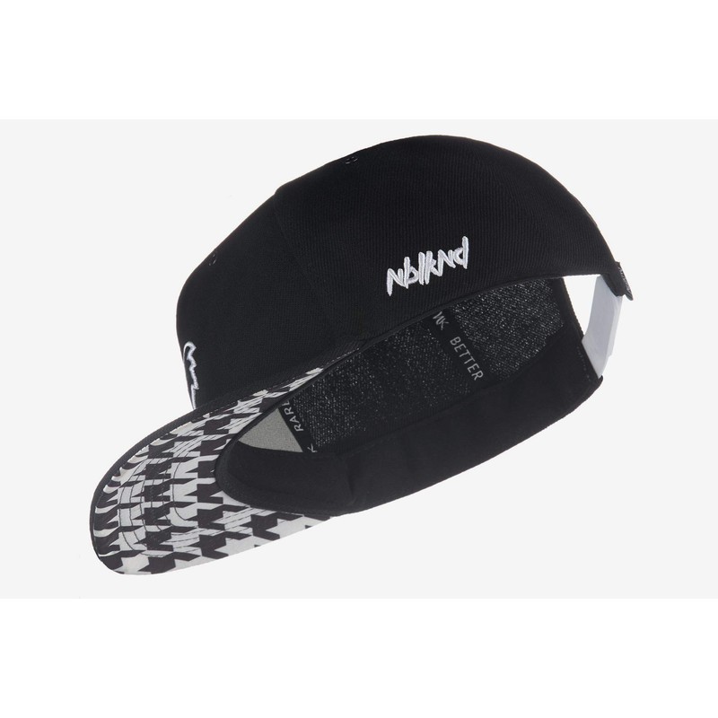 Nebelkind Snapback Cap Black Houndstooth Size Adjustable Unisex One Size