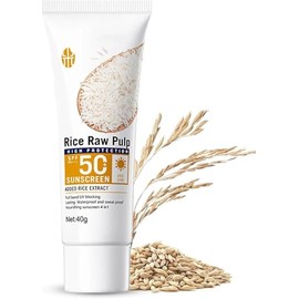 Protector Solar con Extracto de Arroz, SPF 50+, Blanqueador y Humectante, 40g, Ayuda A Aclarar Manchas, 1 unidad