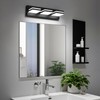 JZEKVN Modern LED Bathroom Lights Fixtures(3-Light),Metal Black Acrylic Wall Lighting,Vanity
