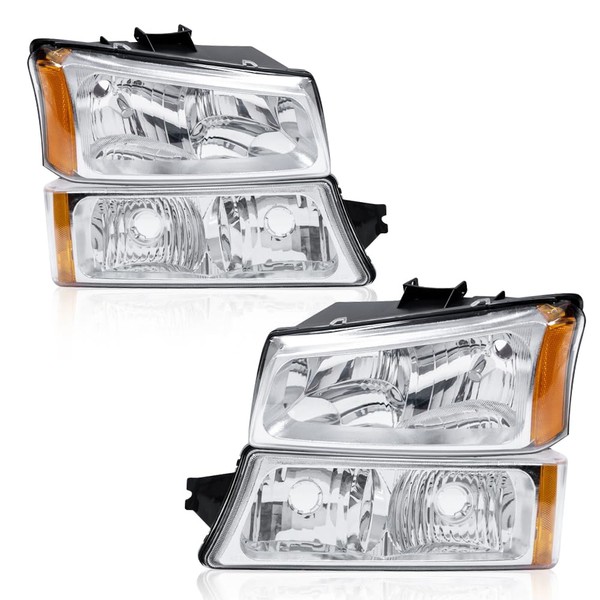 ANDPLAY Headlights Assembly Compatible with 2003 2004 2005 2006 Chevy