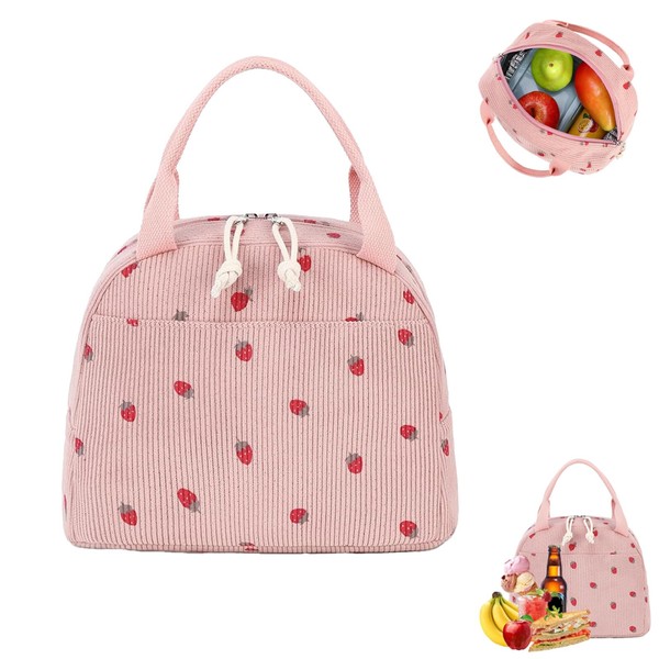 Pddenality Strawberry Lunch Bags for Women, Cooler Lunch Bag, Lunchbag