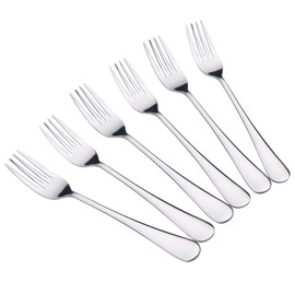 VANRA Dinner Fork 6 PCS Stainless Steel Table Forks 8 Inches Forks Silverware Polished Cutlery Set for Restaurant Home