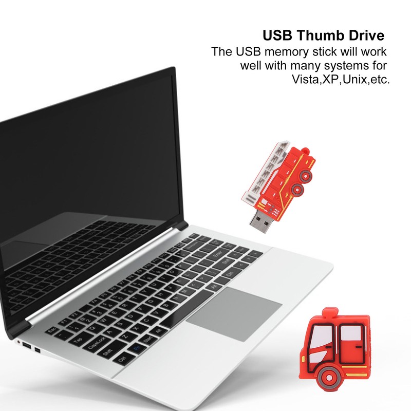 Flash Drive Cute Cartoon Car Compatible Storage Optional USB Thumb