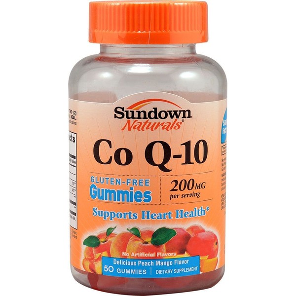 Sundown Naturals Co Q-10 200 mg Gummies Peach Mango Flavor - 50 ct, Pack of 2